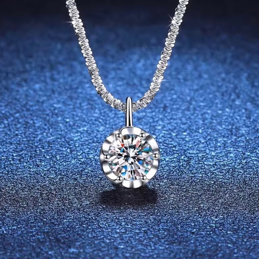 Sterling Silver Clear Cubic Zirconia Pendant Necklace